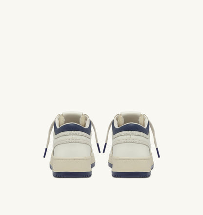 Man MED-WAY SNEAKERS IN LEATHER COLOR MARSHMALLOW AND ENSIGN BLUE