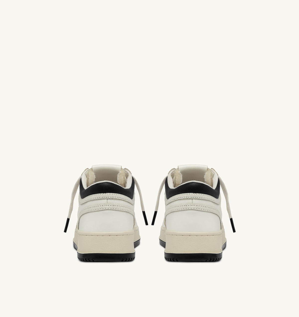 Man MED-WAY SNEAKERS IN LEATHER COLOR MARSHMALLOW AND BLACK