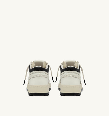 Man MED-WAY SNEAKERS IN LEATHER COLOR MARSHMALLOW AND BLACK