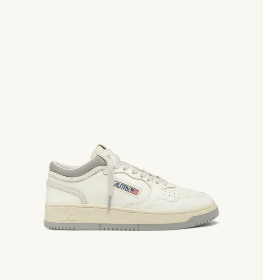 Man MED-WAY SNEAKERS IN LEATHER COLOR MARSHMALLOW AND VAPOR