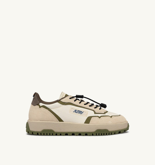 Man WILDPACE LOW SNEAKERS IN WIFE AND CHOCOLATE RIPSTOP NYLON AND SUEDE
