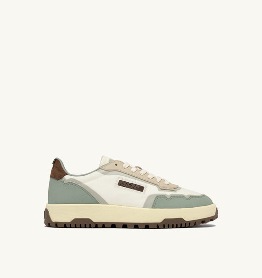 Man WILDPACE LOW SNEAKERS IN MARSHMALLOW AND SEA GRASS CORDURA AND LEATHER