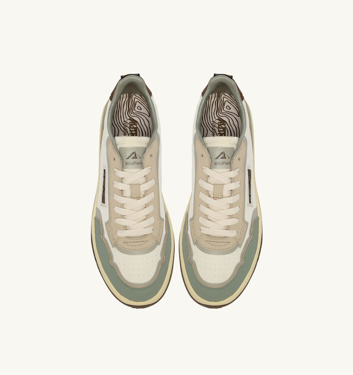 Man WILDPACE LOW SNEAKERS IN MARSHMALLOW AND SEA GRASS CORDURA AND LEATHER