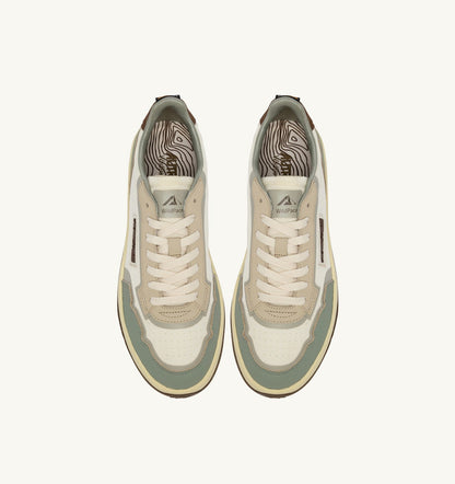 Man WILDPACE LOW SNEAKERS IN MARSHMALLOW AND SEA GRASS CORDURA AND LEATHER