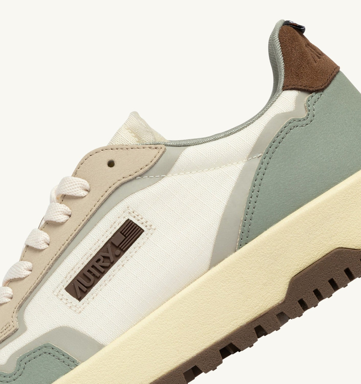 Man WILDPACE LOW SNEAKERS IN MARSHMALLOW AND SEA GRASS CORDURA AND LEATHER
