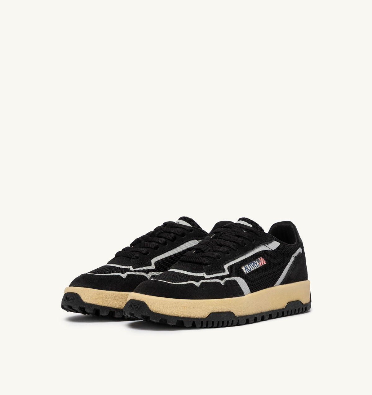 Man WILDPACE LOW SNEAKERS IN BLACK DRAGON MESH AND SUEDE