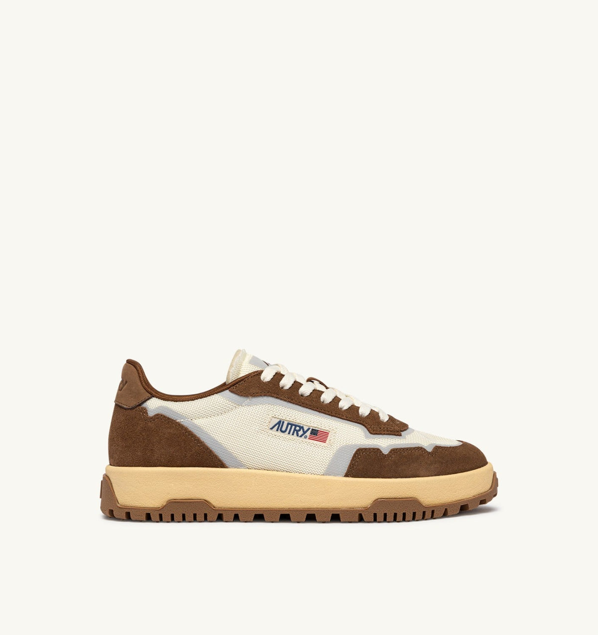 Man WILDPACE SNEAKERS IN MARSHMALLOW AND CIGAR DRAGON MESH AND SUEDE