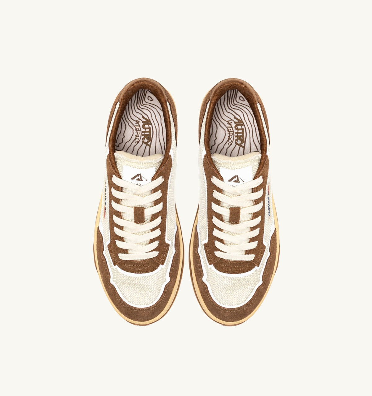 Man WILDPACE SNEAKERS IN MARSHMALLOW AND CIGAR DRAGON MESH AND SUEDE