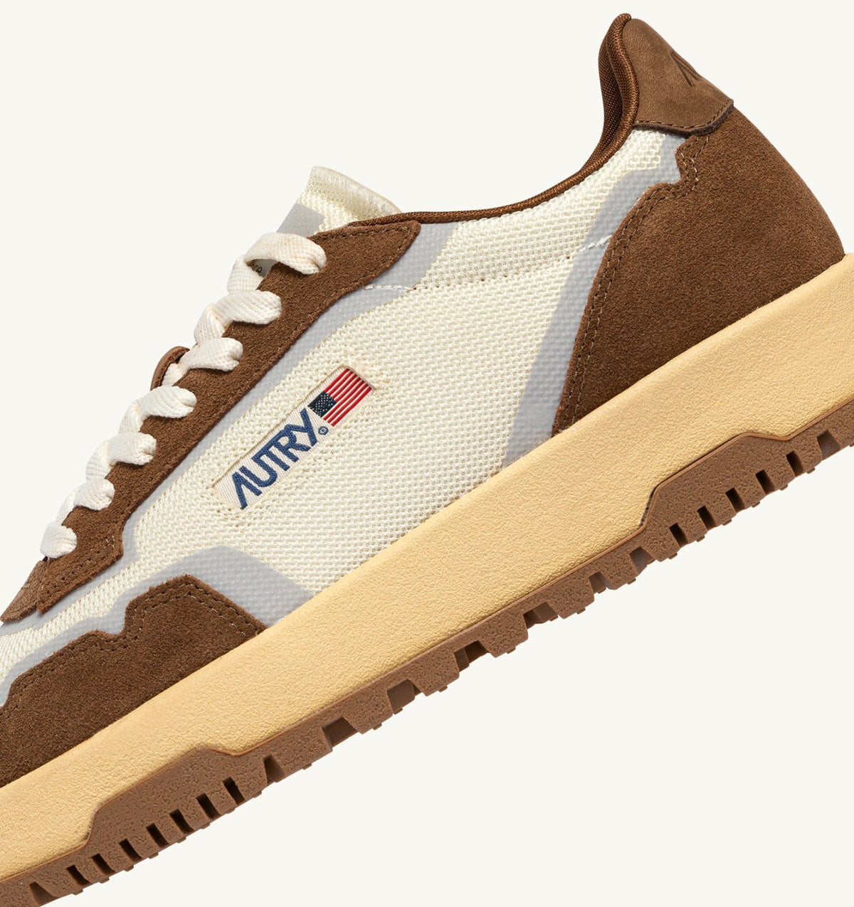Man WILDPACE SNEAKERS IN MARSHMALLOW AND CIGAR DRAGON MESH AND SUEDE