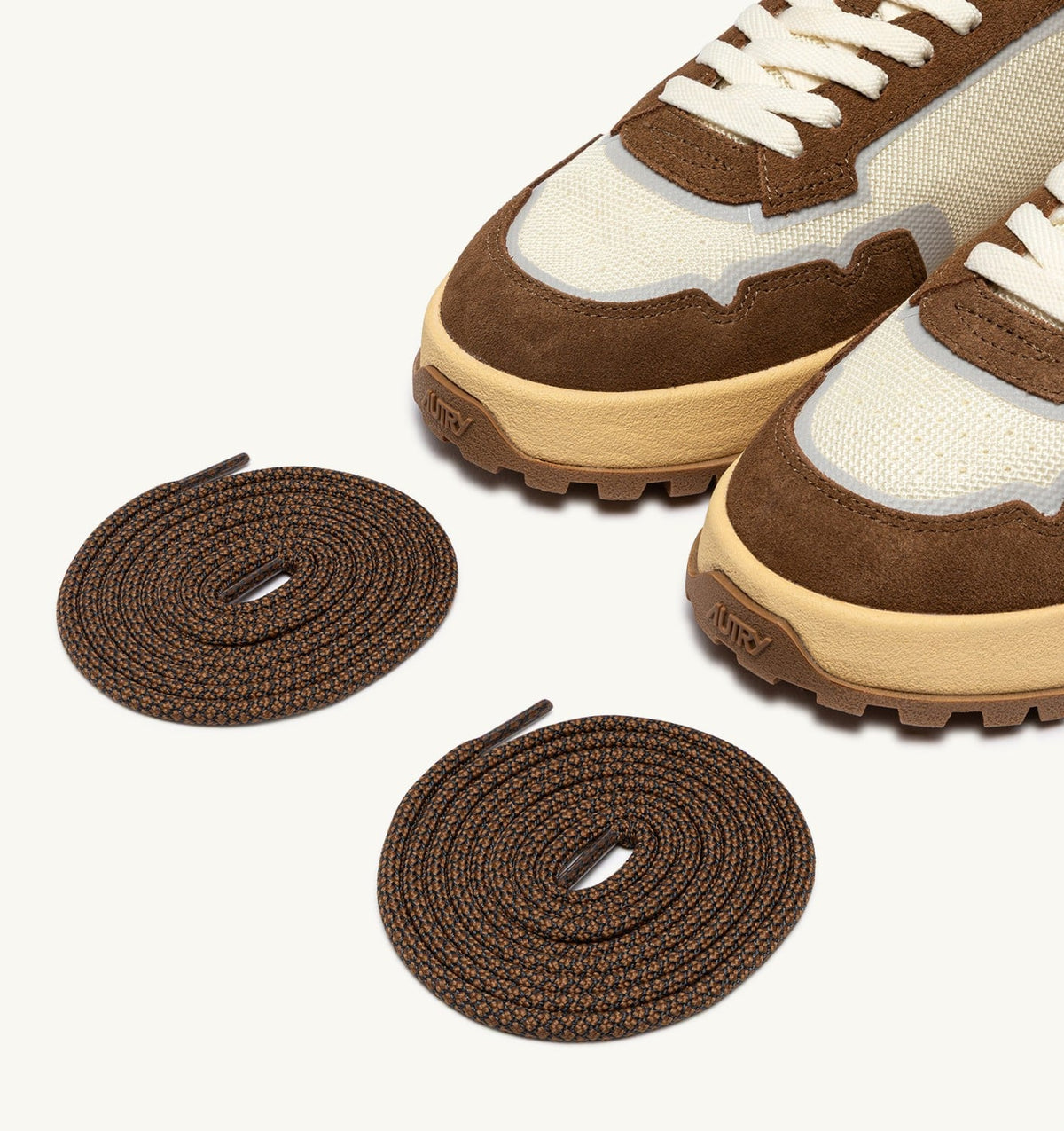 Man WILDPACE SNEAKERS IN MARSHMALLOW AND CIGAR DRAGON MESH AND SUEDE