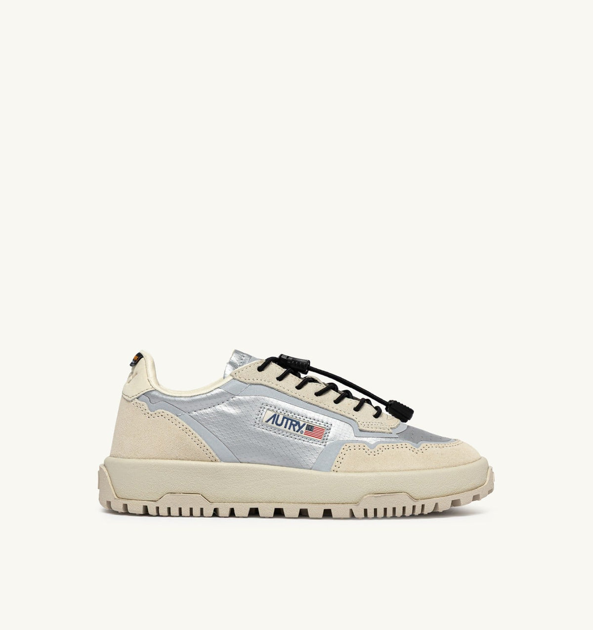 Man WILDPACE LOW SNEAKERS IN WHITE AND SILVER FABRIC AND SUEDE