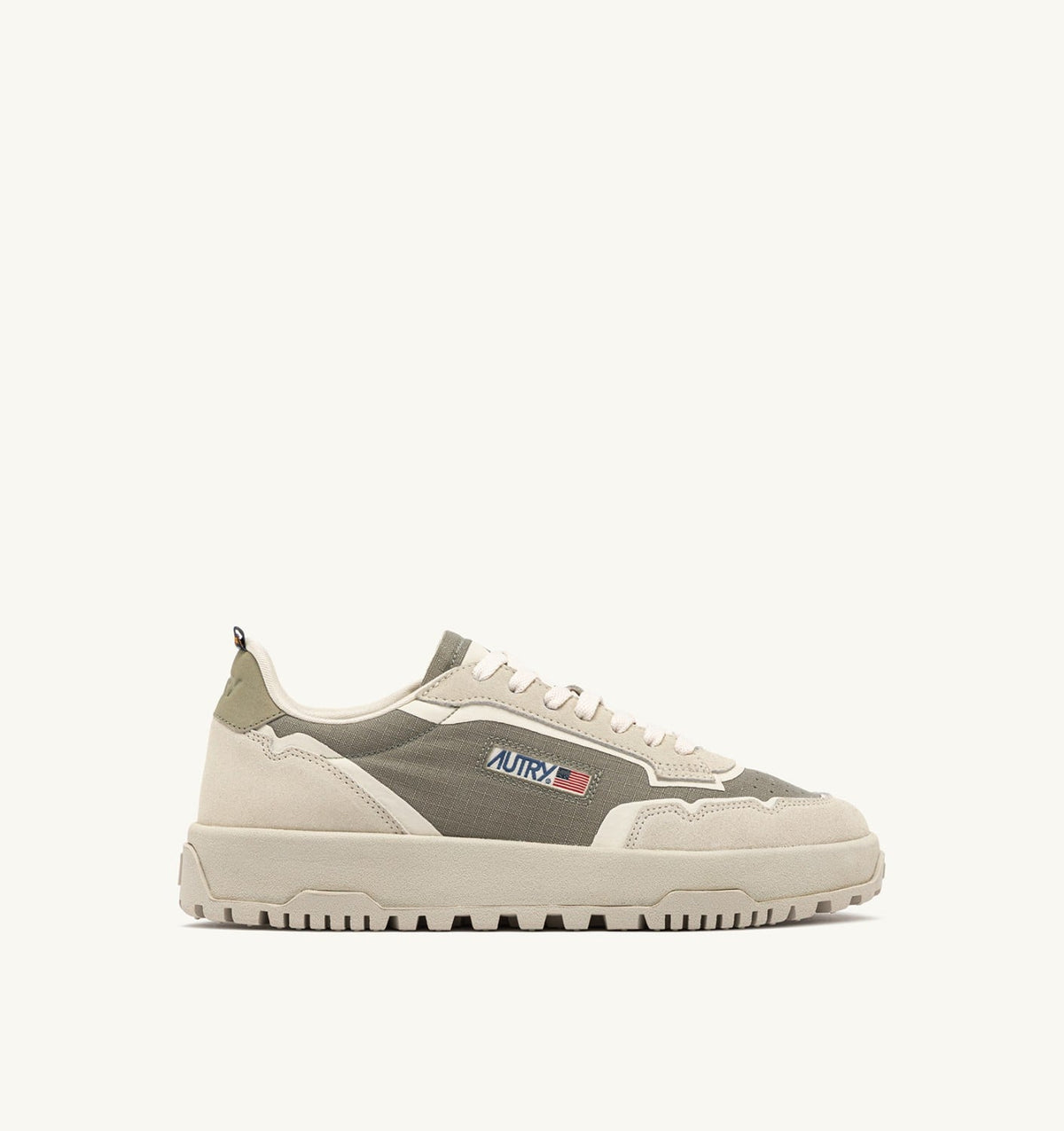 Man WILDPACE LOW SNEAKERS IN ELM AND WHITE CORDURA AND SUEDE