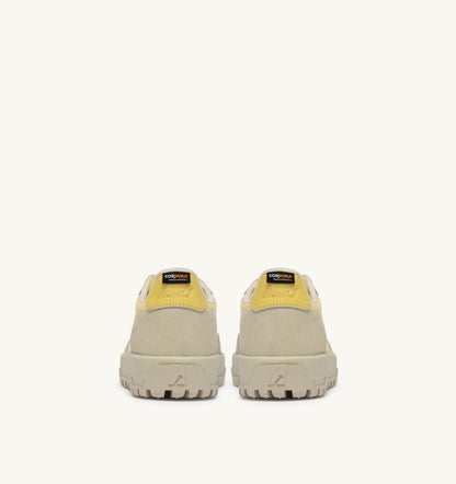 Man WILDPACE LOW SNEAKERS IN WHITE AND LEMON MERINGUE CORDURA AND SUEDE