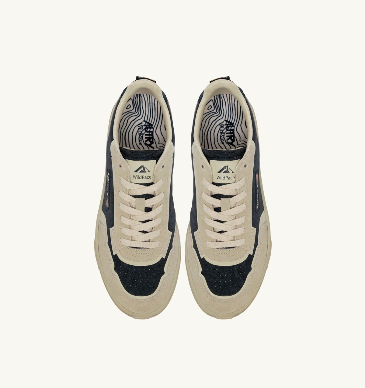Man WILDPACE LOW SNEAKERS IN WHITE AND SPACE BLUE CORDURA AND SUEDE