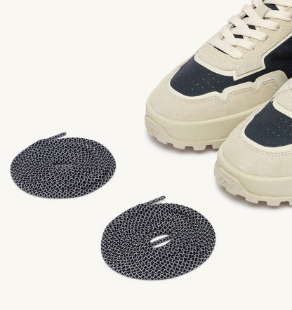 Man WILDPACE LOW SNEAKERS IN WHITE AND SPACE BLUE CORDURA AND SUEDE