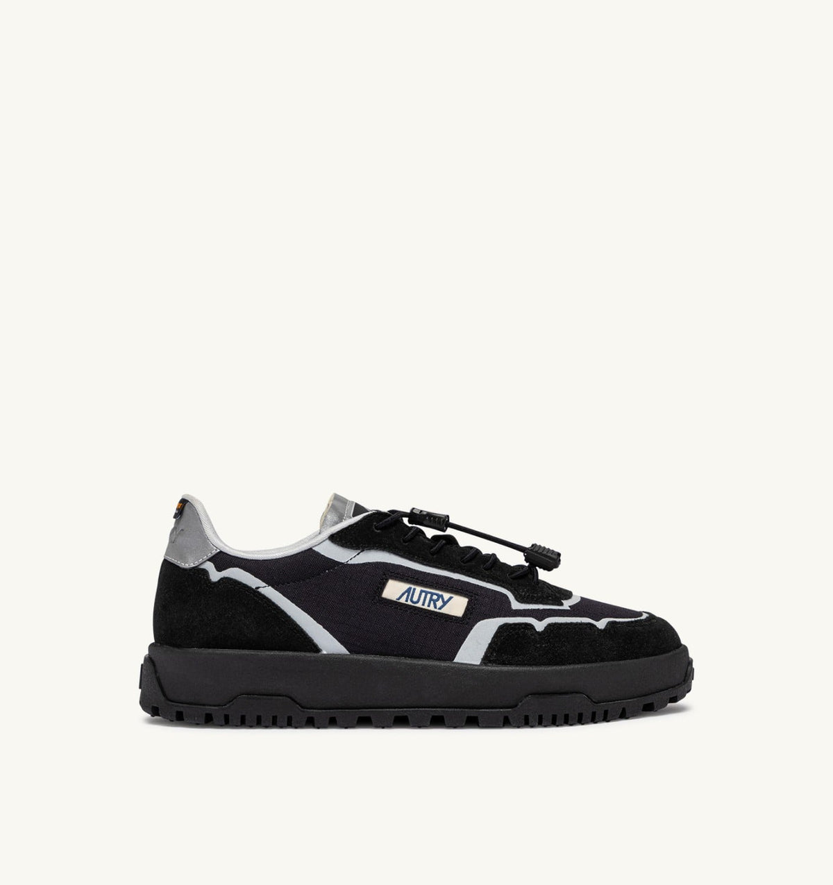 Man WILDPACE LOW SNEAKERS IN BLACK AND SILVER RIPSTOP NYLON AND SUEDE