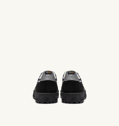 Man WILDPACE LOW SNEAKERS IN BLACK AND SILVER RIPSTOP NYLON AND SUEDE