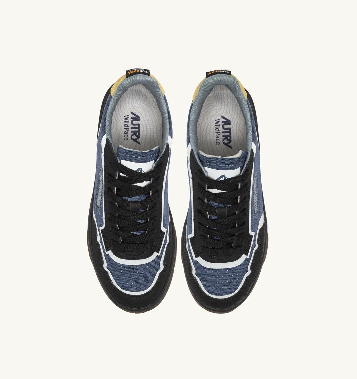 Man WILDPACE LOW SNEAKERS IN RIPSTOP NYLON AND LEATHER COLOR DARK BLUE AND BLACK