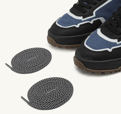 Man WILDPACE LOW SNEAKERS IN RIPSTOP NYLON AND LEATHER COLOR DARK BLUE AND BLACK