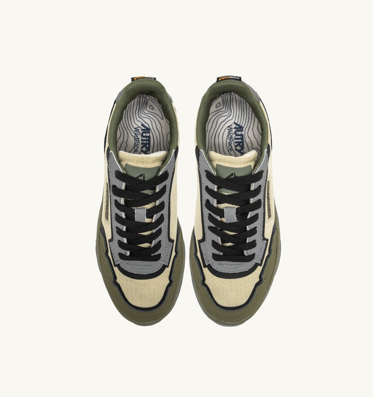 Man WILDPACE LOW SNEAKERS IN RIPSTOP NYLON AND LEATHER COLOR CASTLE WALL AND TITANIUM