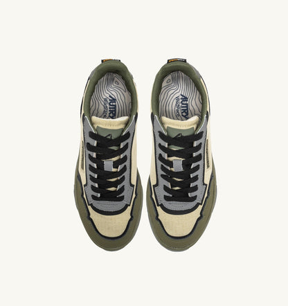 Man WILDPACE LOW SNEAKERS IN RIPSTOP NYLON AND LEATHER COLOR CASTLE WALL AND TITANIUM