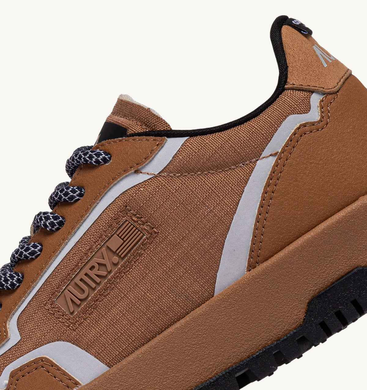 Man WILDPACE LOW SNEAKERS IN RIPSTOP NYLON AND LEATHER COLOR BROWN SUGAR AND REFLEX