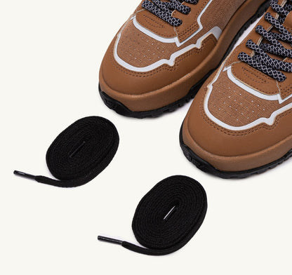 Man WILDPACE LOW SNEAKERS IN RIPSTOP NYLON AND LEATHER COLOR BROWN SUGAR AND REFLEX