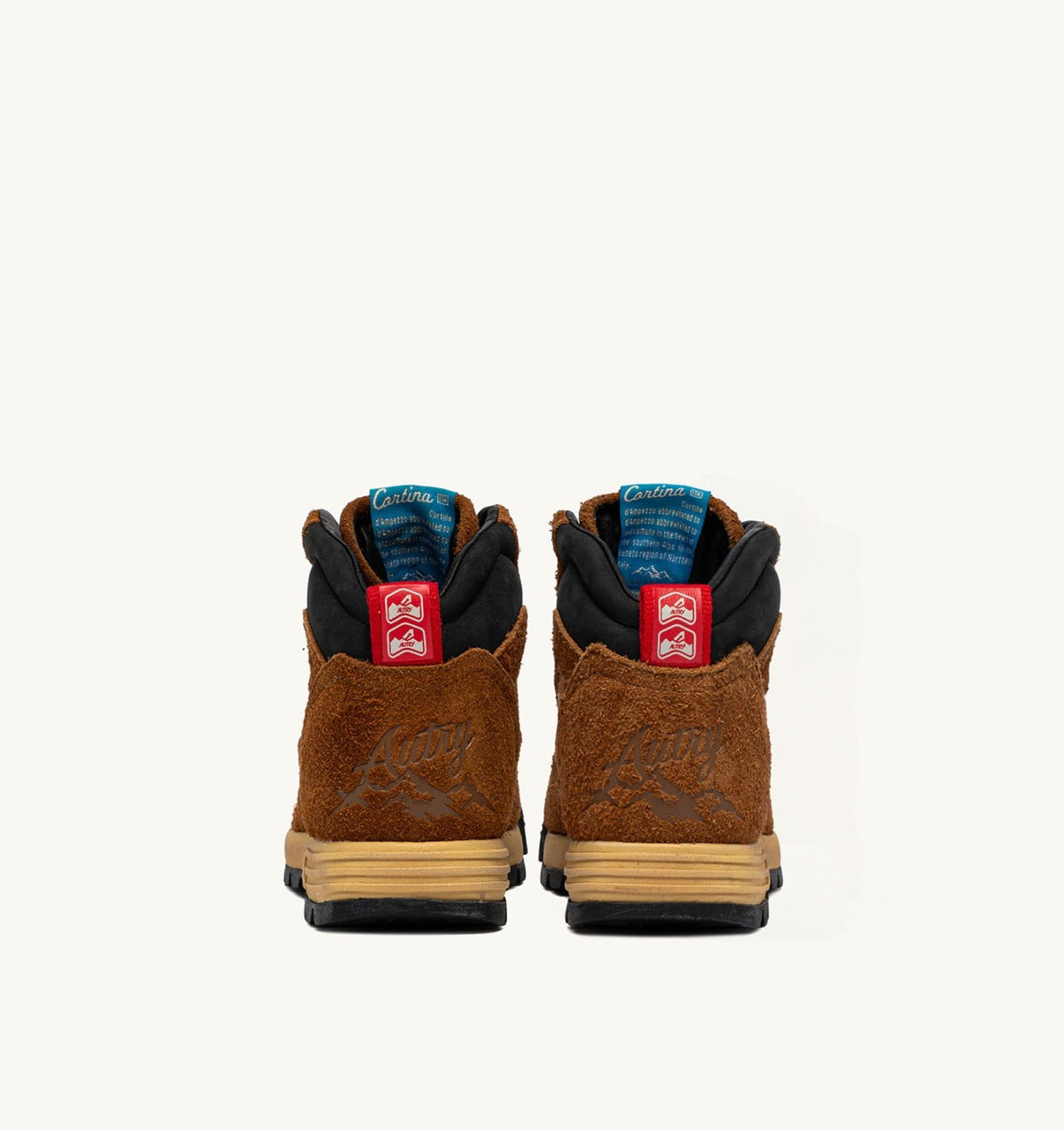 Man MALGA CORTINA IN CHESTNUT AND FLAME SCARLET SUEDE