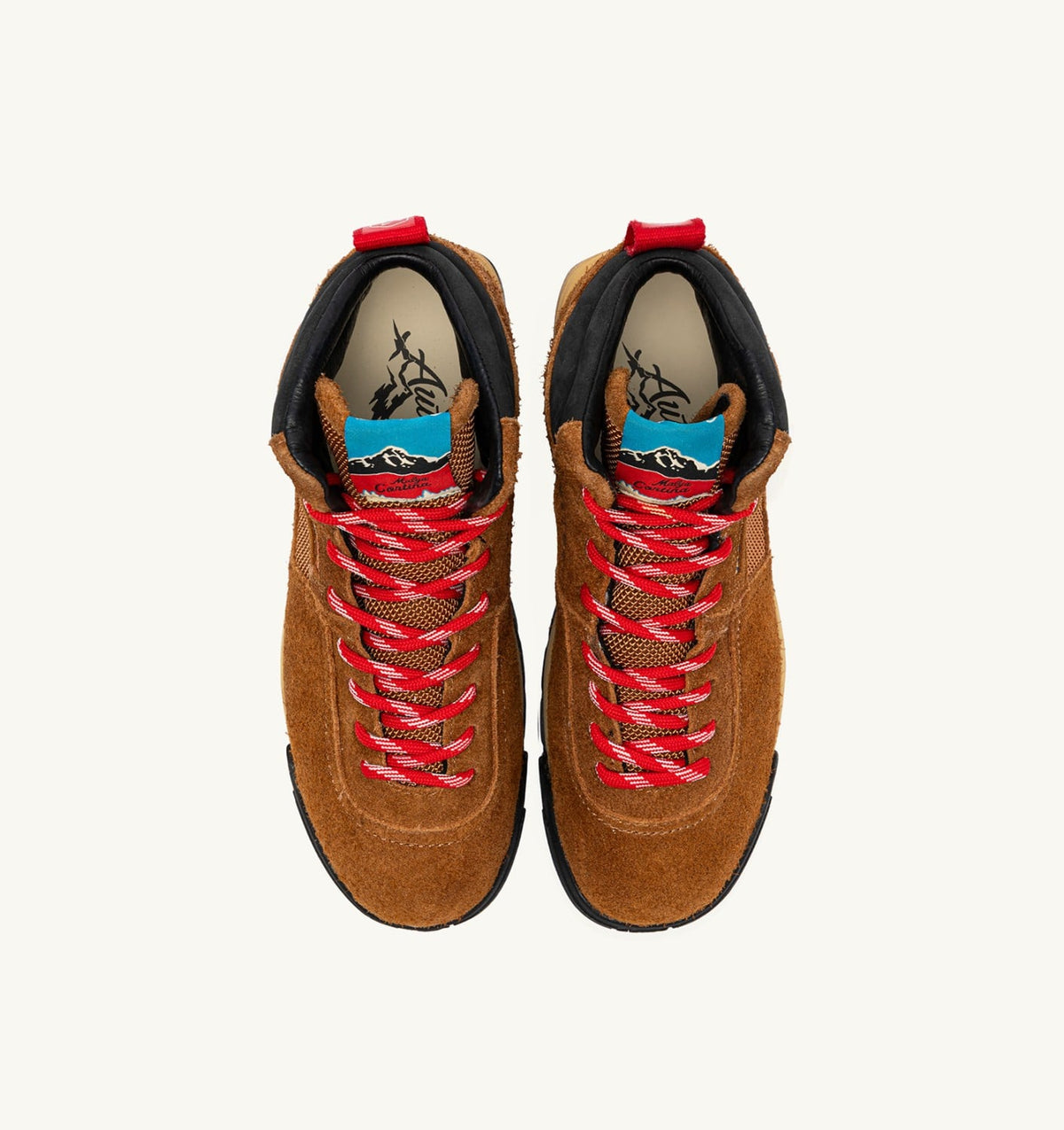 Man MALGA CORTINA IN CHESTNUT AND FLAME SCARLET SUEDE
