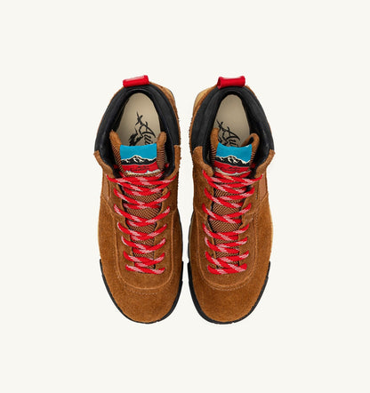 Man MALGA CORTINA IN CHESTNUT AND FLAME SCARLET SUEDE