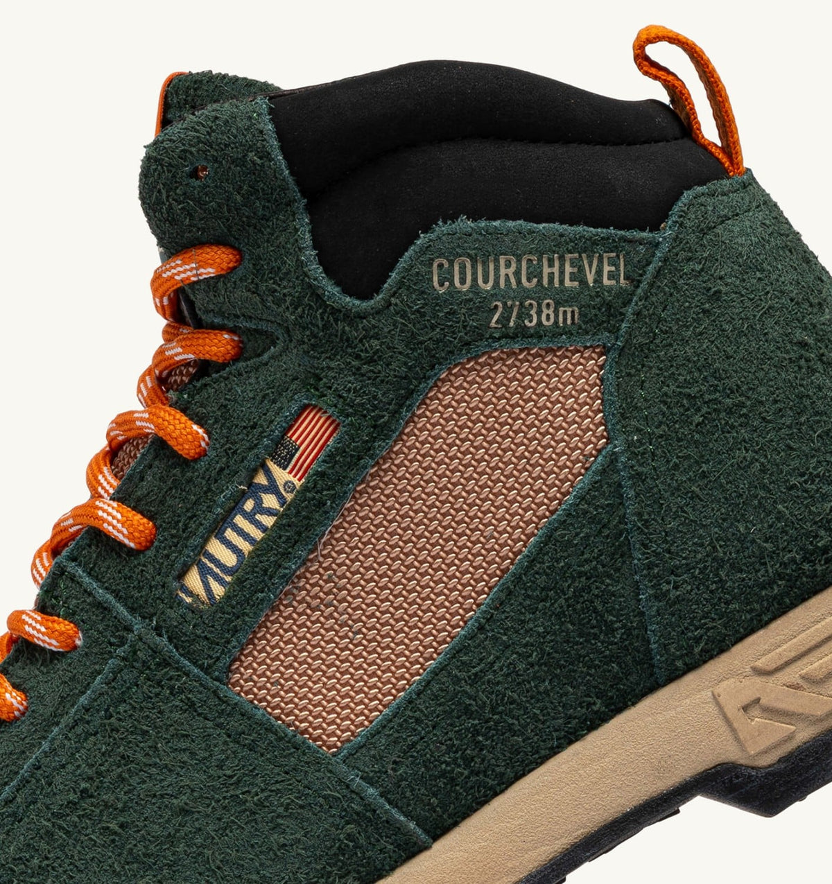Man MALGA COURCHEVEL IN PINE AND ORANGE OCHRE SUEDE