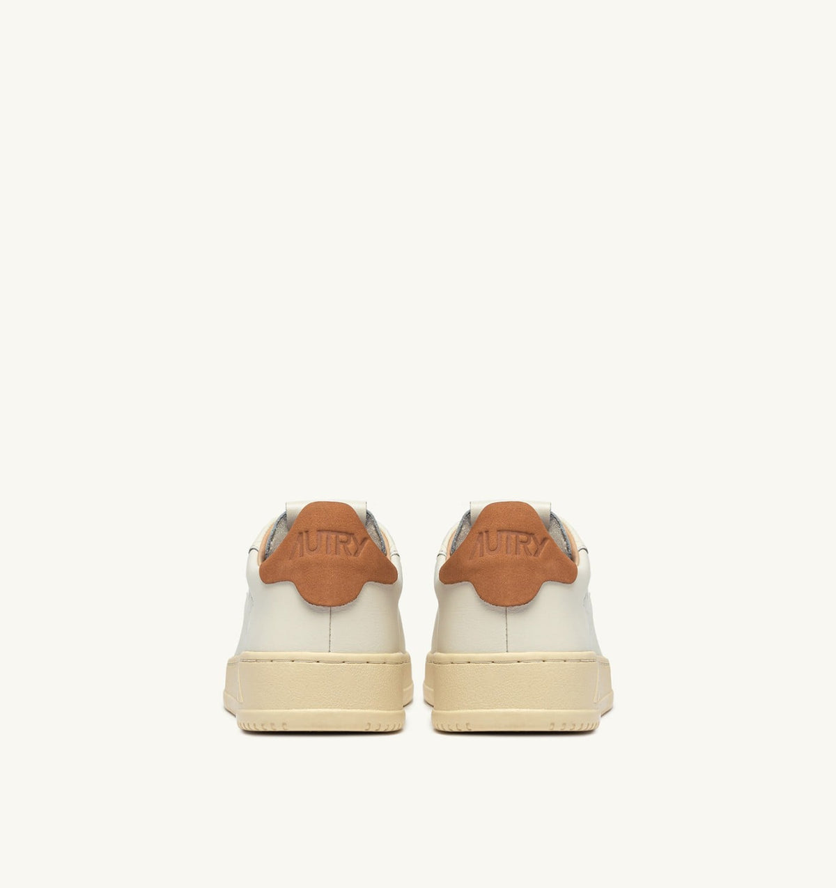 Man DALLAS LOW SNEAKERS IN MARSHMALLOW AND BROWN SUGAR LEATHER