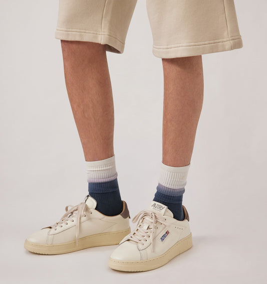 Man DALLAS LOW SNEAKERS IN MARSHMALLOW AND MOREL LEATHER