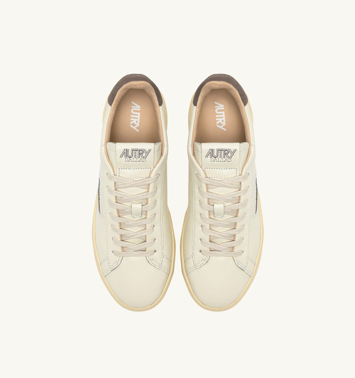 Man DALLAS LOW SNEAKERS IN MARSHMALLOW AND MOREL LEATHER