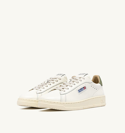 Man DALLAS LOW SNEAKERS IN LODEN GREEN AND MARSHMALLOW LEATHER