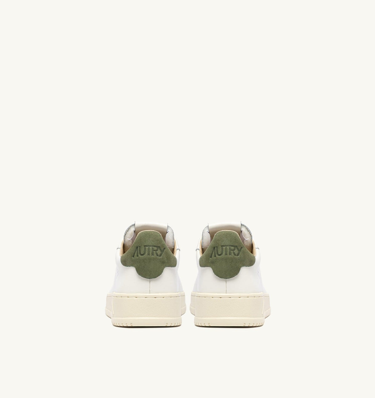 Man DALLAS LOW SNEAKERS IN LODEN GREEN AND MARSHMALLOW LEATHER