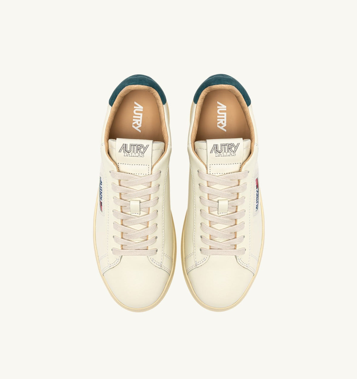 Man DALLAS LOW SNEAKERS IN MARSHMALLOW AND DARK SEA LEATHER