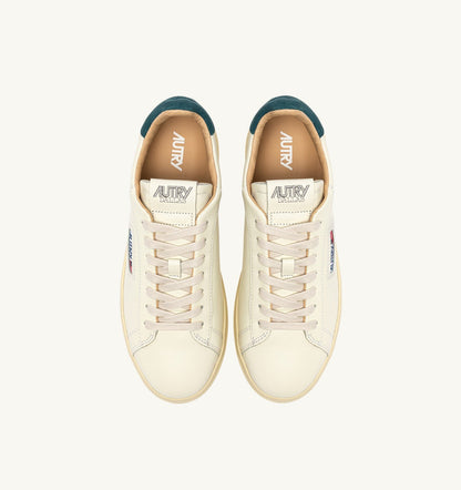 Man DALLAS LOW SNEAKERS IN MARSHMALLOW AND DARK SEA LEATHER