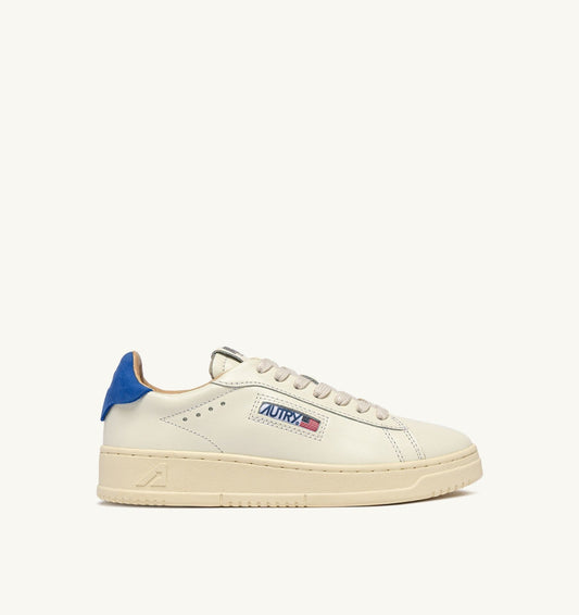 Man DALLAS LOW SNEAKERS IN MARSHMALLOW AND LAPIS BLUE LEATHER