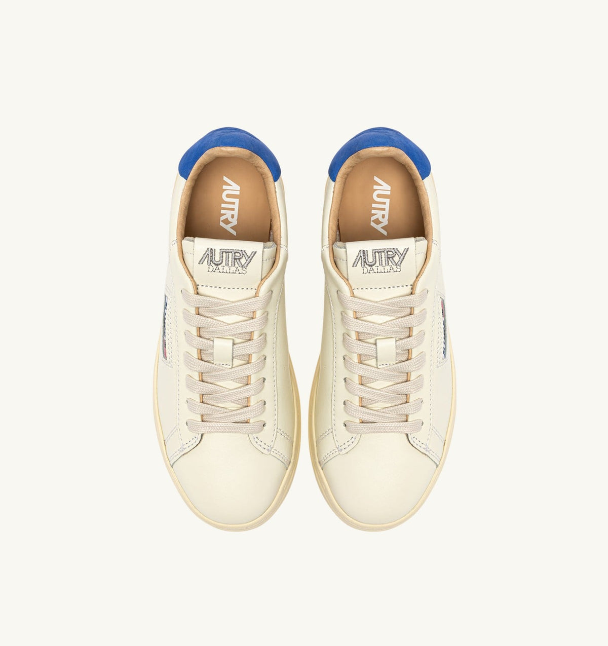 Man DALLAS LOW SNEAKERS IN MARSHMALLOW AND LAPIS BLUE LEATHER