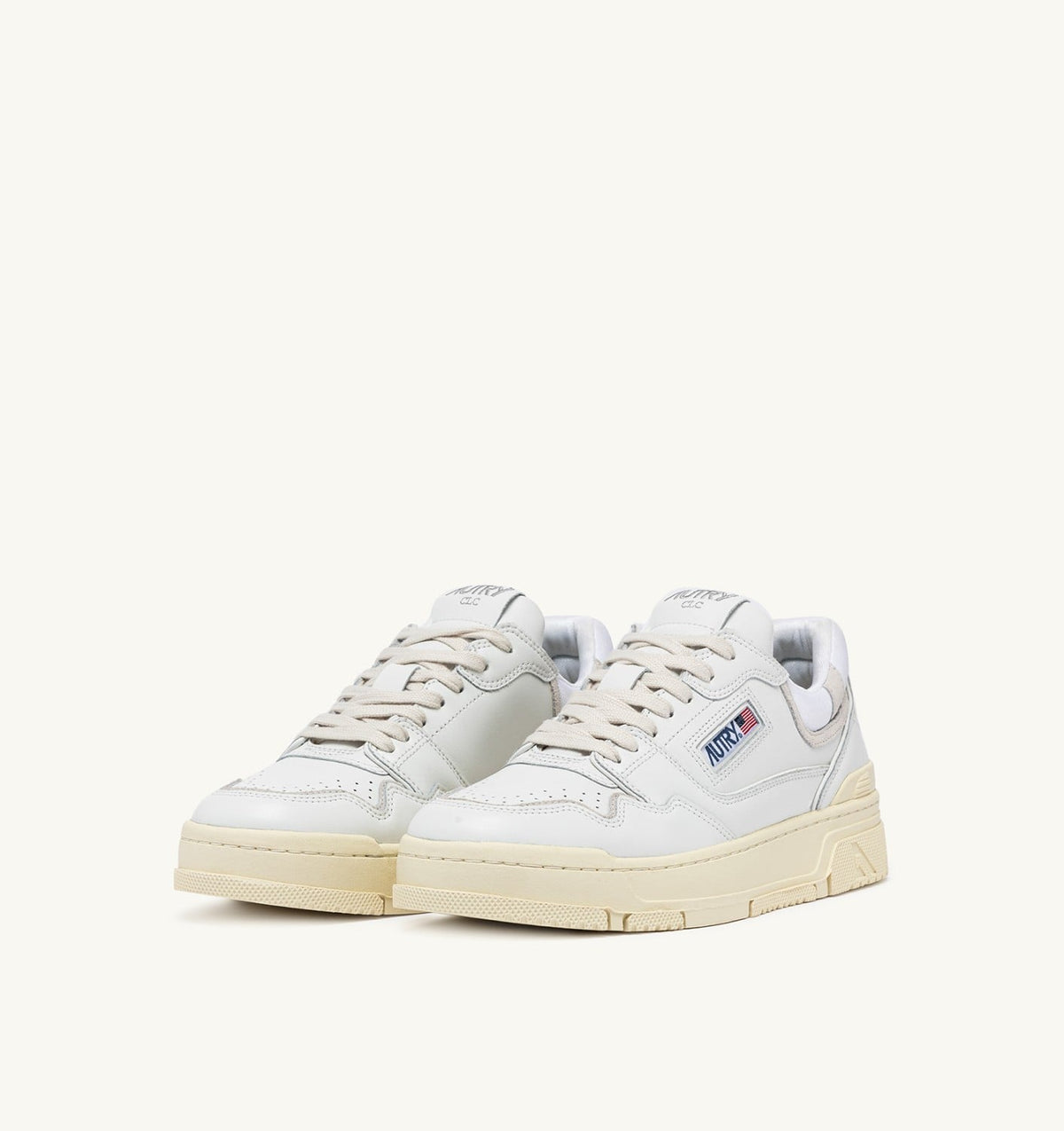 Man CLC LOW SNEAKERS IN WHITE AND SUEDE LEATHER