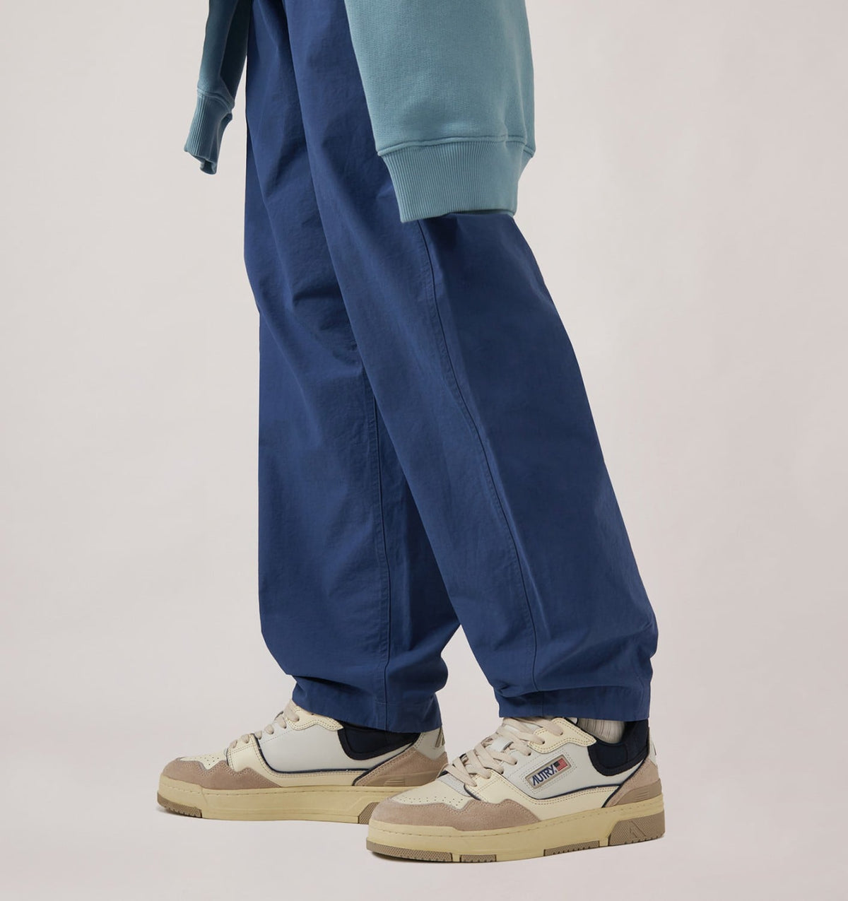 Man SNEAKERS CLC LOW IN WHITE SAND AND SPACE BLUE LEATHER AND SUEDE