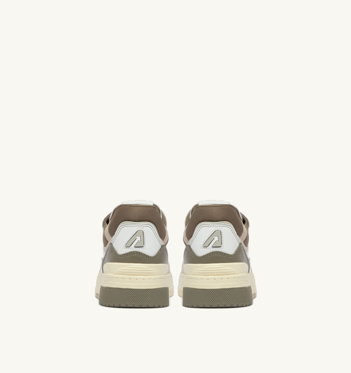 Man SNEAKERS CLC LOW IN WHITE PELICAN AND COVERT GREEN LEATHER AND SUEDE
