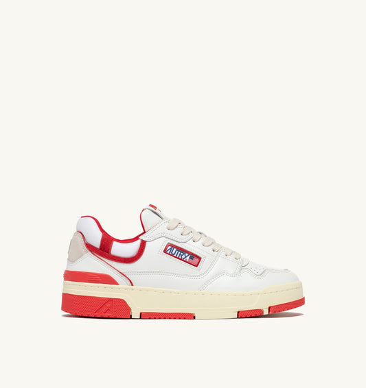 Man SNEAKERS CLC LOW IN WHITE AND VIRGIN RED LEATHER