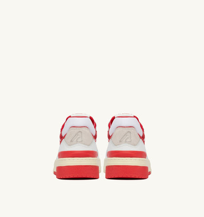 Man SNEAKERS CLC LOW IN WHITE AND VIRGIN RED LEATHER