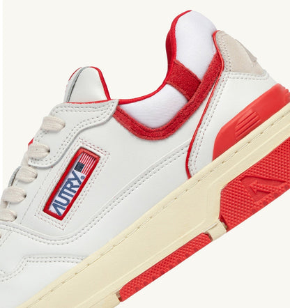 Man SNEAKERS CLC LOW IN WHITE AND VIRGIN RED LEATHER