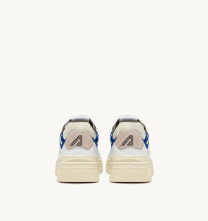 Man CLC LOW SNEAKERS IN WHITE LEATHER AND BLUE SUEDE