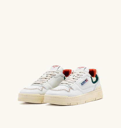 Man CLC LOW SNEAKERS IN WHITE LEATHER AND FOREST SUEDE