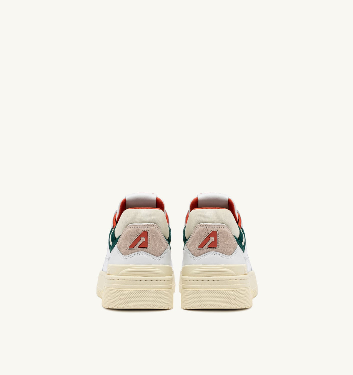 Man CLC LOW SNEAKERS IN WHITE LEATHER AND FOREST SUEDE