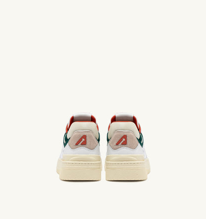 Man CLC LOW SNEAKERS IN WHITE LEATHER AND FOREST SUEDE